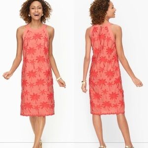 NWT Talbots Embroidered Palm Tree Shift Dress Plus 22W Sleeveless Romantic Chic